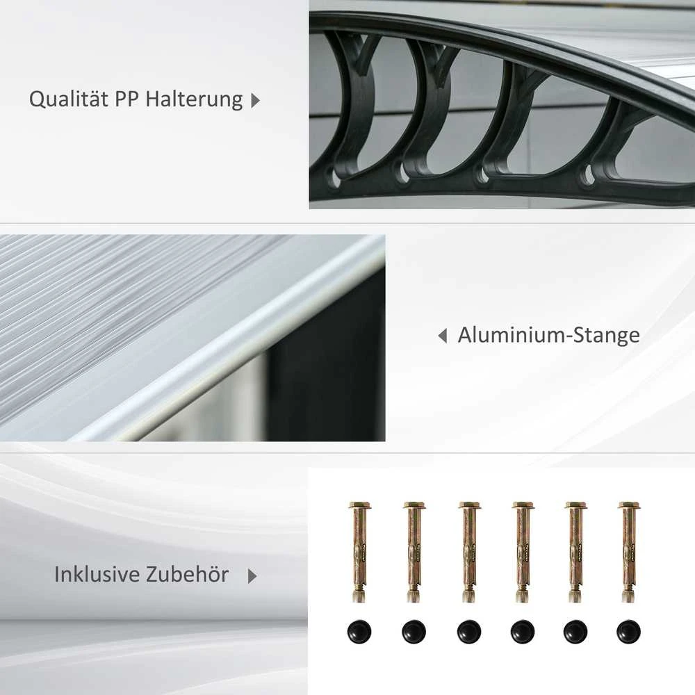 Outsunny stogelis durims 200 x 96 x 27 cm, apsauga nuo UV spindulių, lietaus ir saulės, aliuminis, juodas | Aosom