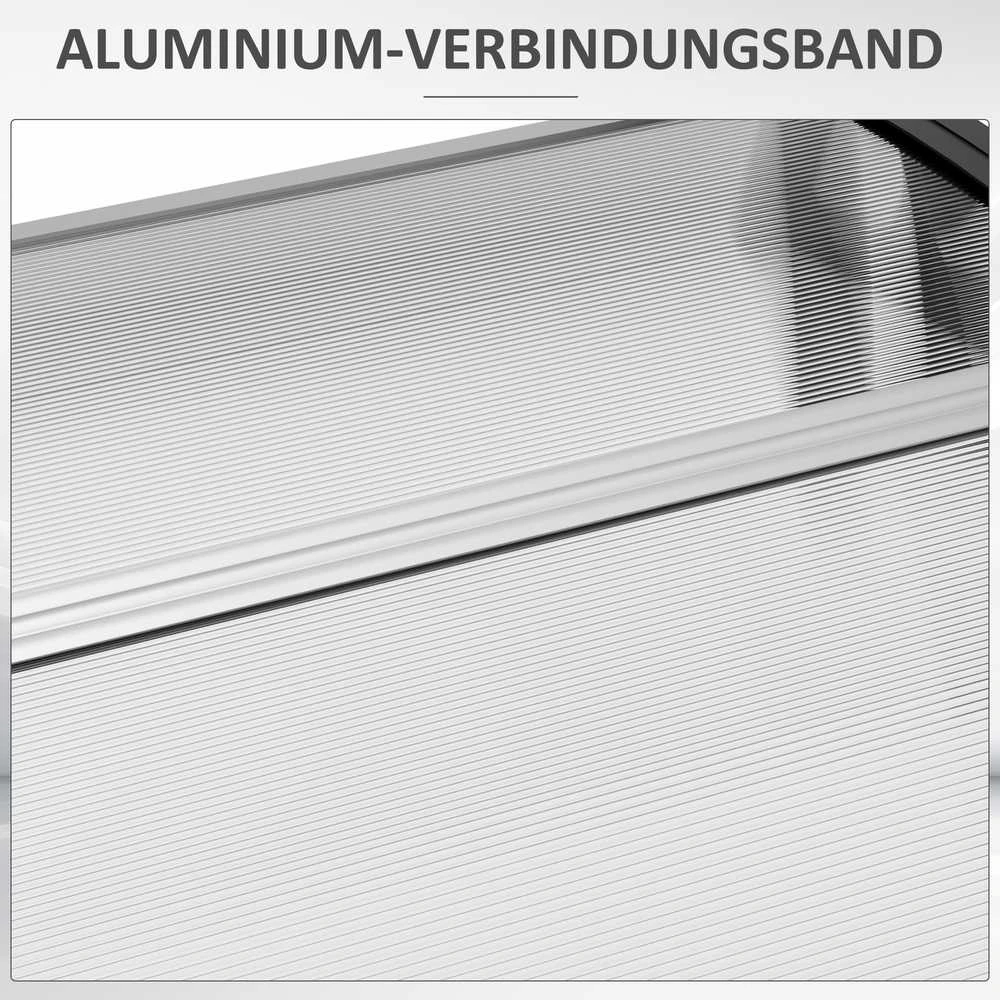 Outsunny stogelis durims 200 x 96 x 27 cm, apsauga nuo UV spindulių, lietaus ir saulės, aliuminis, juodas | Aosom