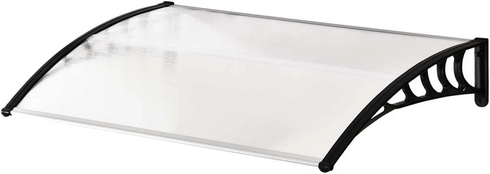 Outsunny durų stogelis, polikarbonatinė arkinė stoginė su apsauga nuo UV spindulių, baltas, 90x150 cm