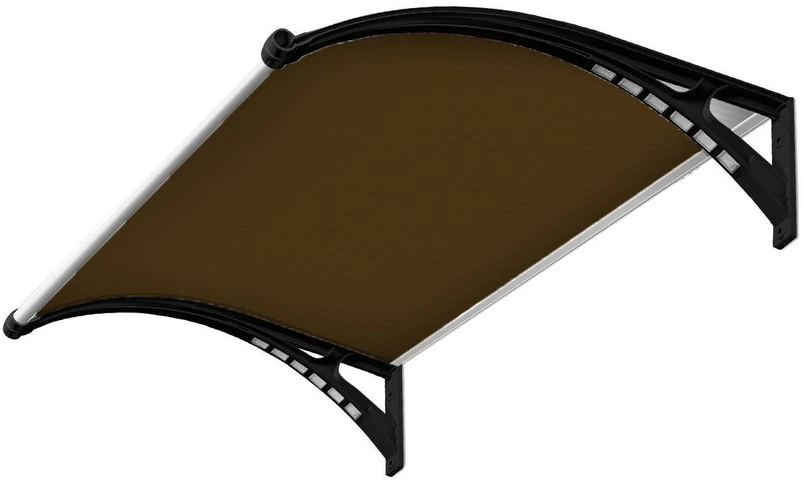 Durų stogelis su LED apšvietimu HATIS, 100x150 cm, tamsintas rudai
