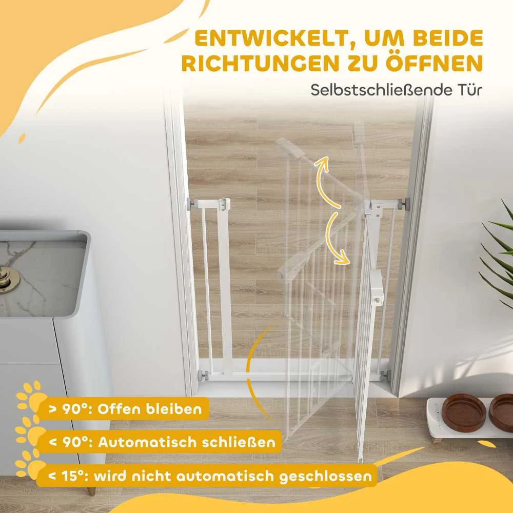 PawHut apsauginiai varteliai šunims ir kūdikiams, nereikia gręžti, automatinis uždarymas, 74-80 cm, apsauga laiptams