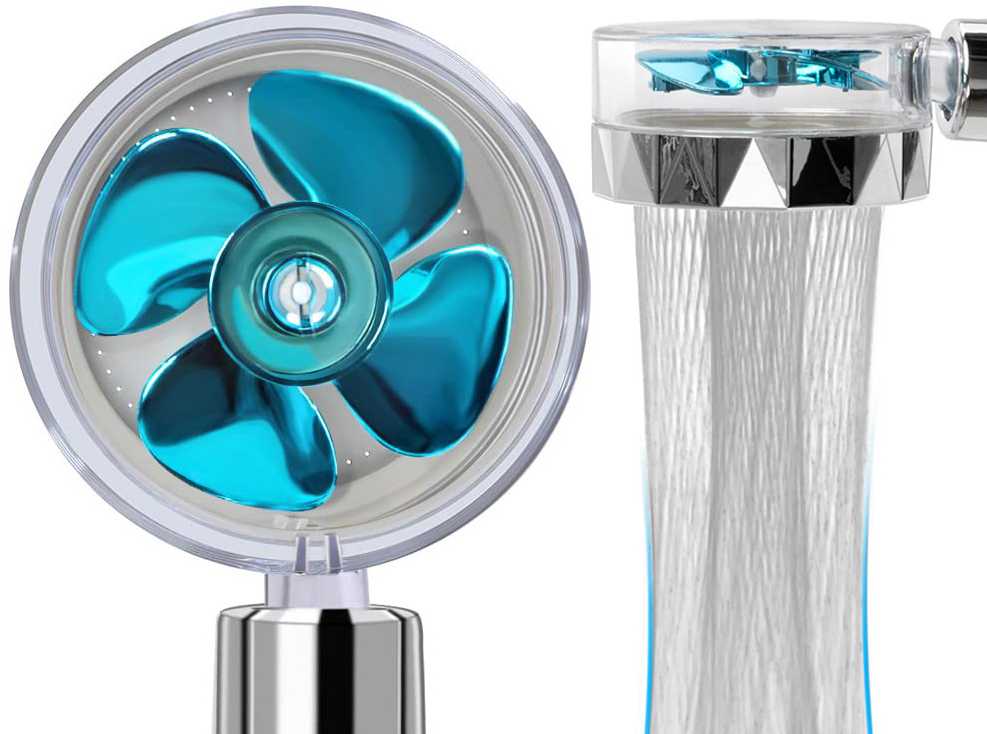 Dušo galvutė su turbina ir keičiamu filtru