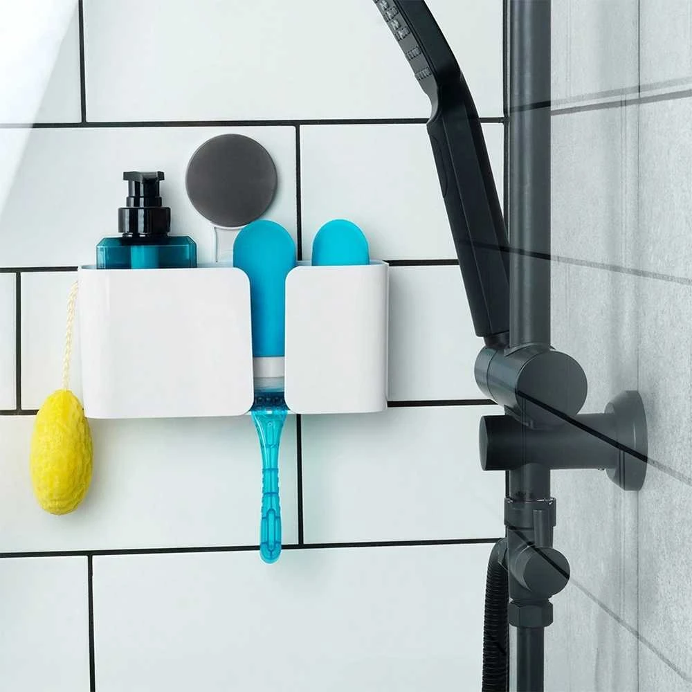 Bathroom Solutions Dušo Lentynė 21x9x19 cm - Baltos Plastiko Lentynėlės