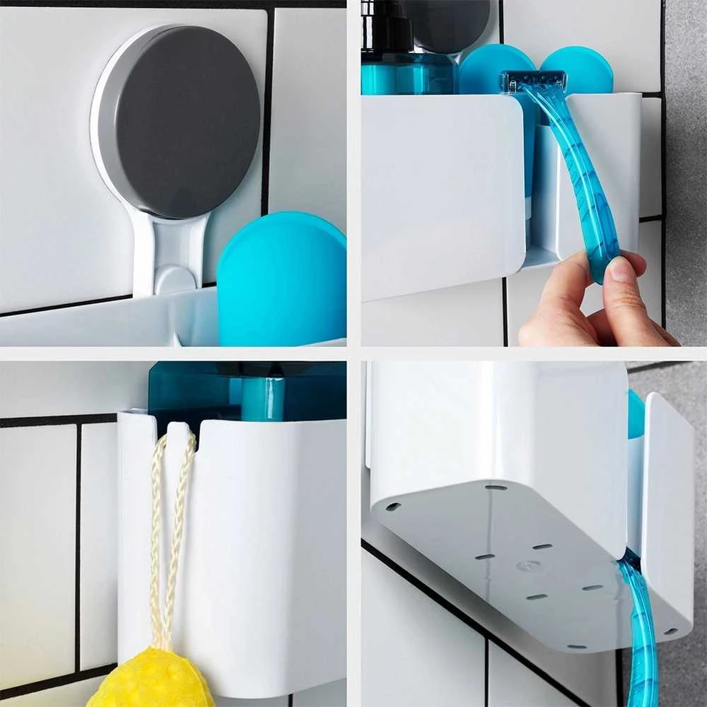 Bathroom Solutions Dušo Lentynė 21x9x19 cm - Baltos Plastiko Lentynėlės