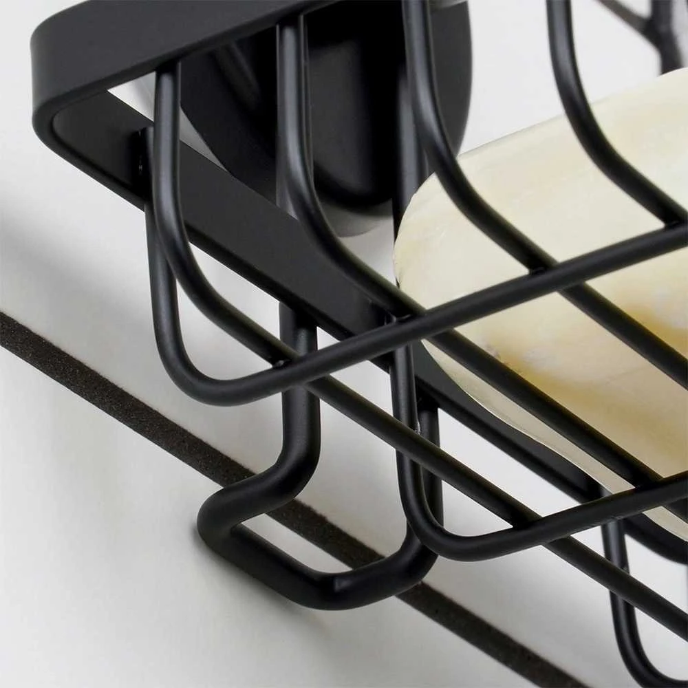 Bathroom Solutions Dušo lentyna juodo metalo su siurbtuku 13,5x10,5x11,5 cm