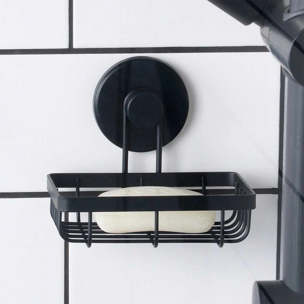 Bathroom Solutions Dušo lentyna juodo metalo su siurbtuku 13,5x10,5x11,5 cm