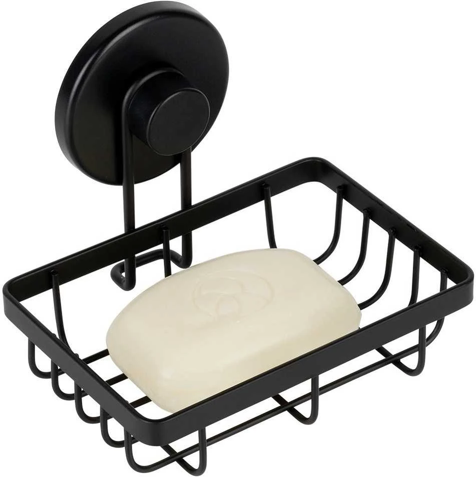 Bathroom Solutions Dušo lentyna juodo metalo su siurbtuku 13,5x10,5x11,5 cm