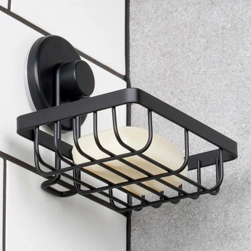 Bathroom Solutions Dušo lentyna juodo metalo su siurbtuku 13,5x10,5x11,5 cm