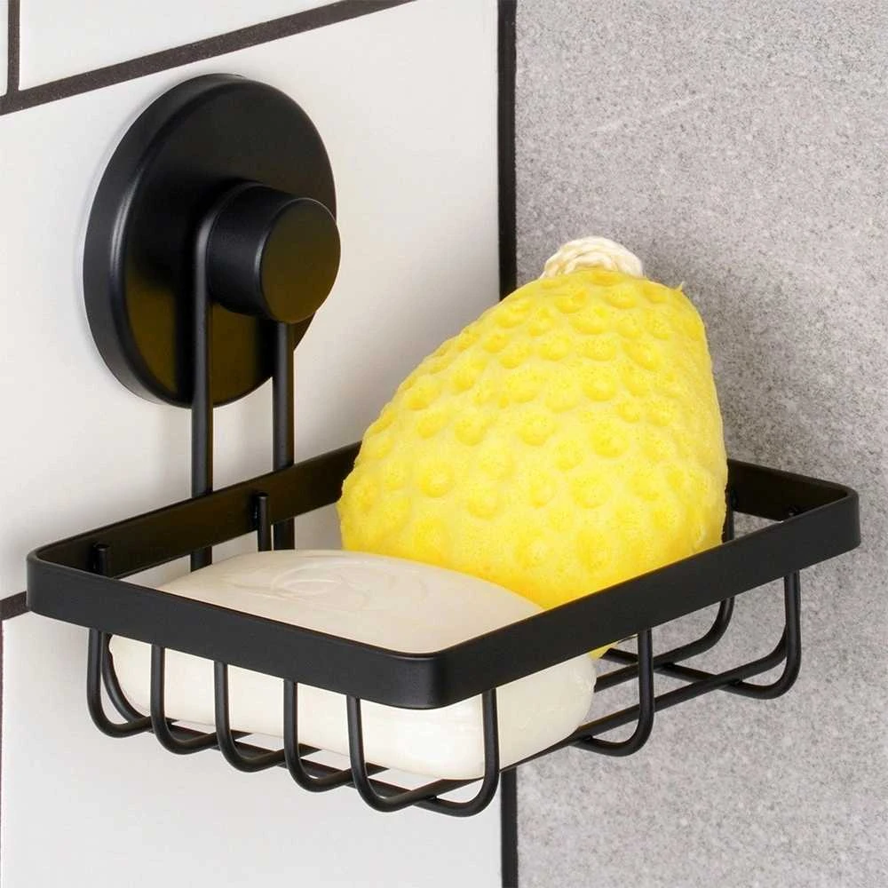 Bathroom Solutions Dušo lentyna juodo metalo su siurbtuku 13,5x10,5x11,5 cm