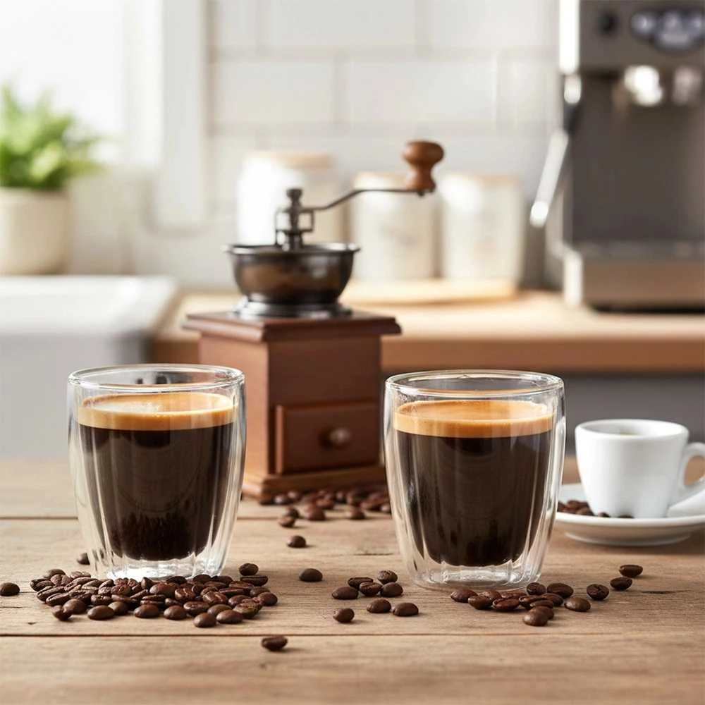 Excellent Electrics Termo stiklinės espresso kavai 120 ml 2 vnt - Modernus dizainas