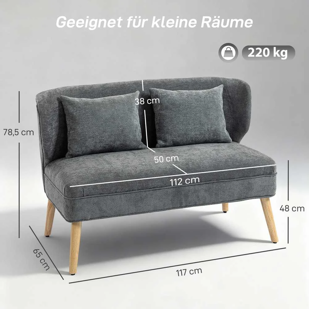 Dvievietė sofa 117 × 65 × 78,5 cm