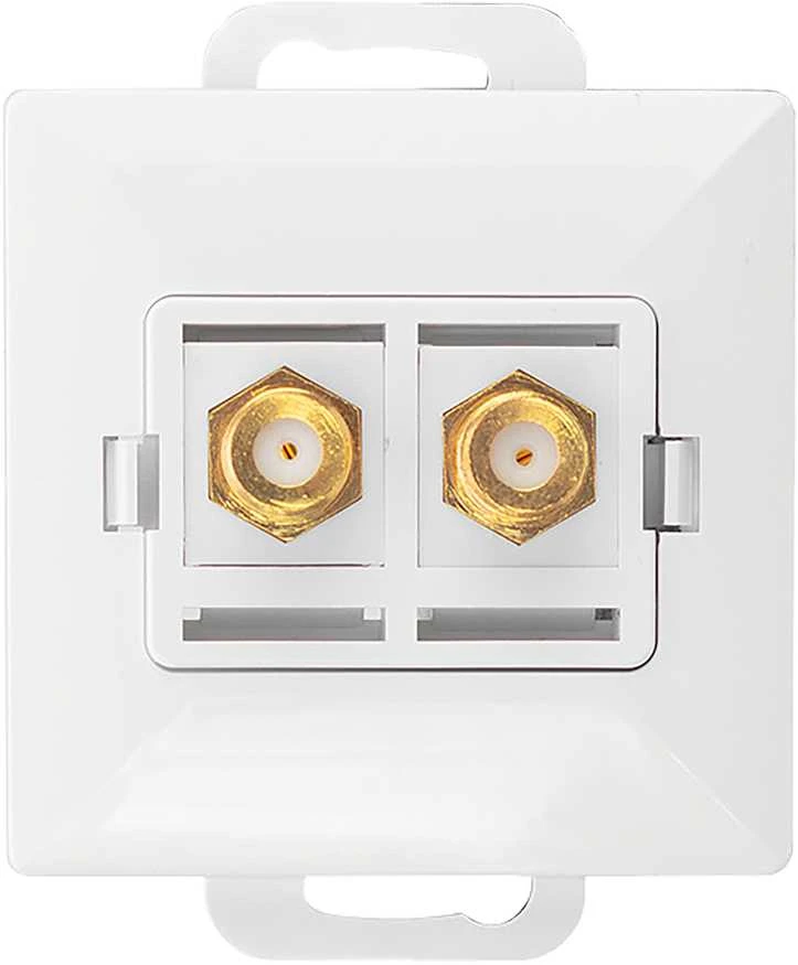 Gniazdo Dvigubas F tipo lizdas Pearl, TV/F-F/P2, baltas