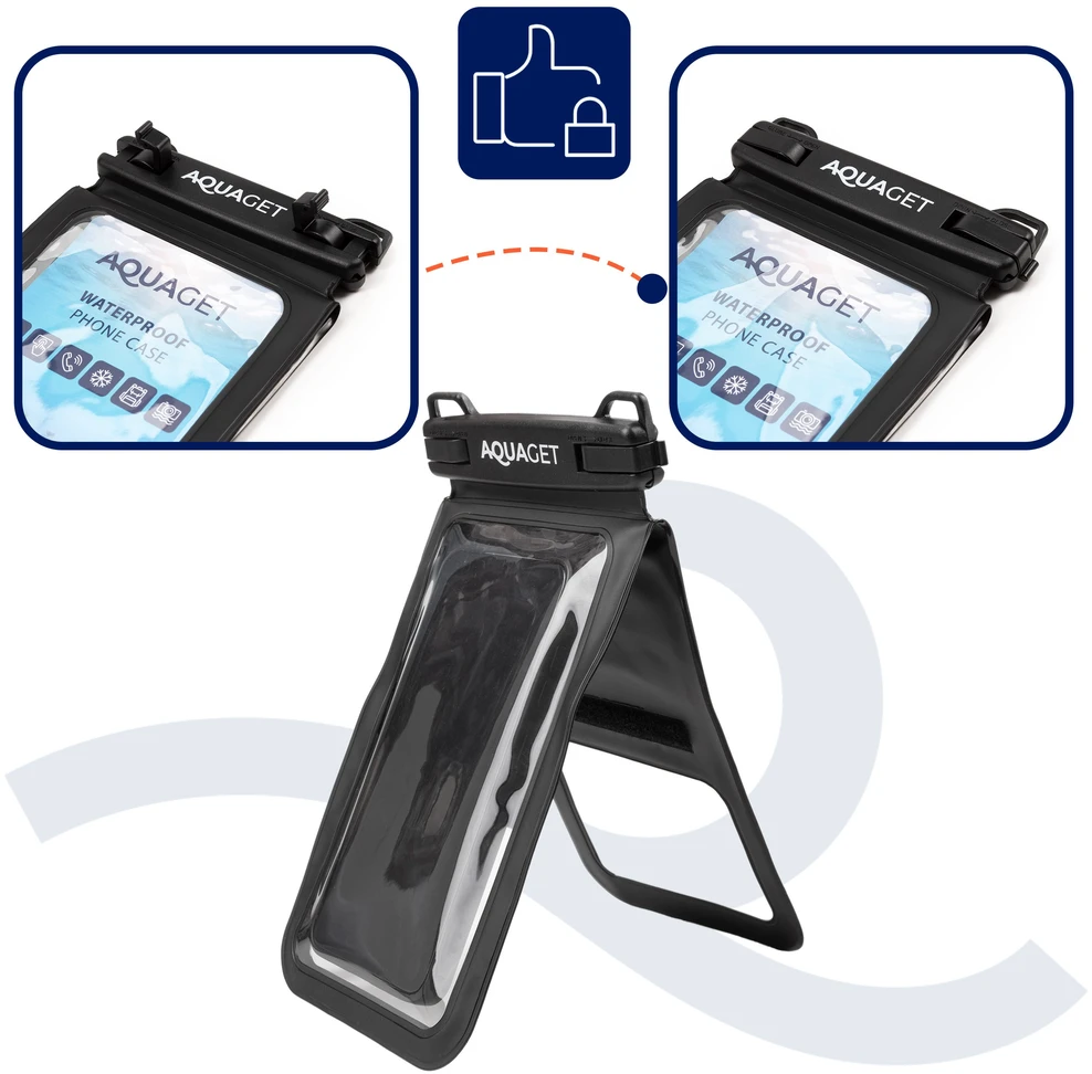 Springos Dvigubas telefono dėklas IPX8, skaidrus / juodas, 21,5 cm