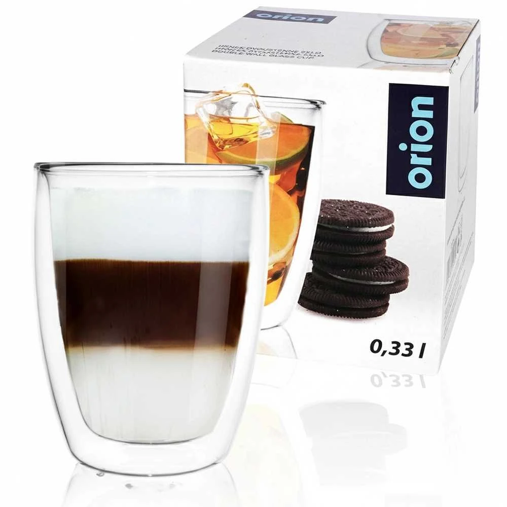 Orion Termo stiklinė 330 ml Dviguba sienelė Kavos latte