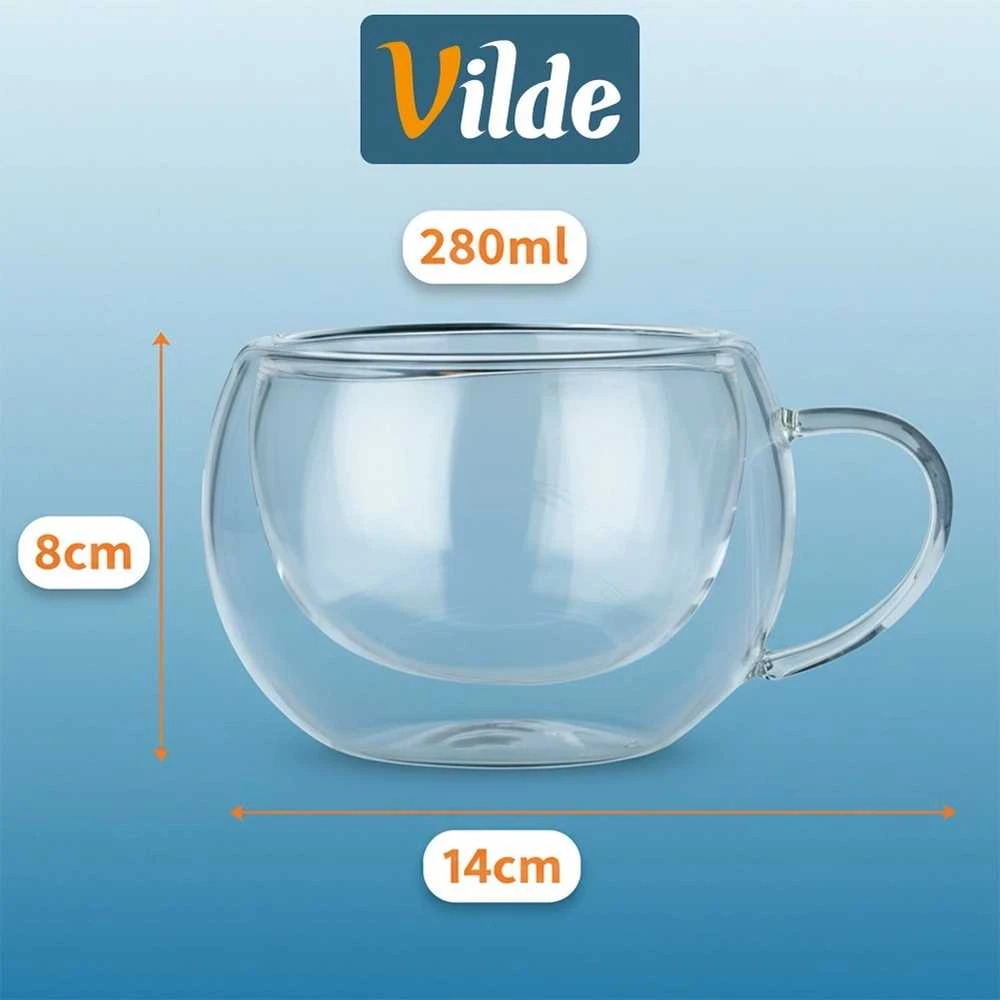 Dvigubos sienelės stiklinės Vilde 280 ml, 2 vnt.
