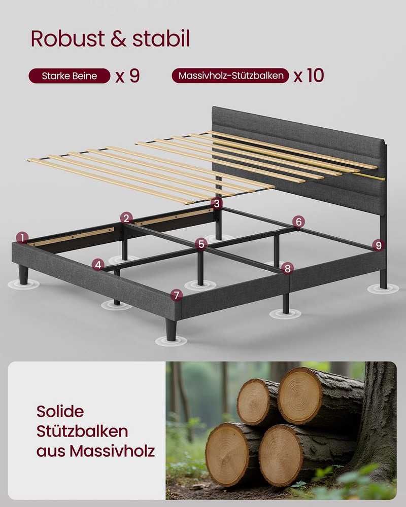 Songmics Dvigulės lovos rėmas 180 x 200 cm