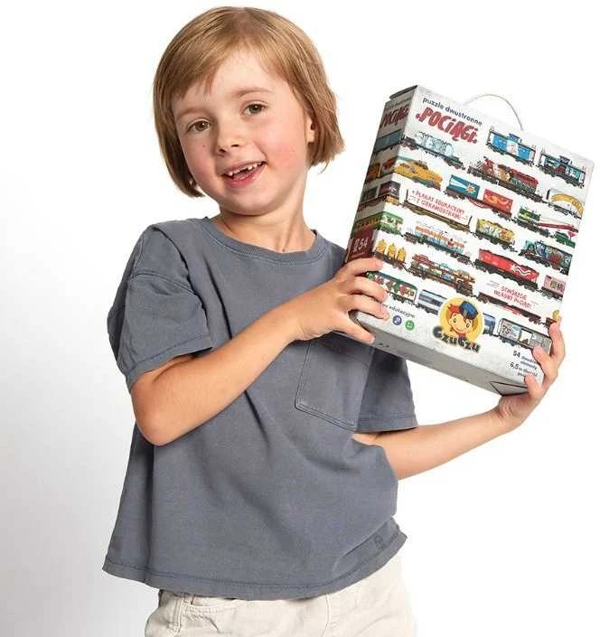 Dėlionė CzuCzu Double-sided Puzzle Trains 54 double-sided pieces ZA5558 technique