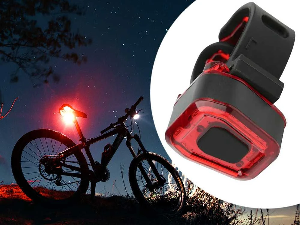 Verk Group Dviračio galinis žibintas 14 LED, juodas, USB įkrovimas