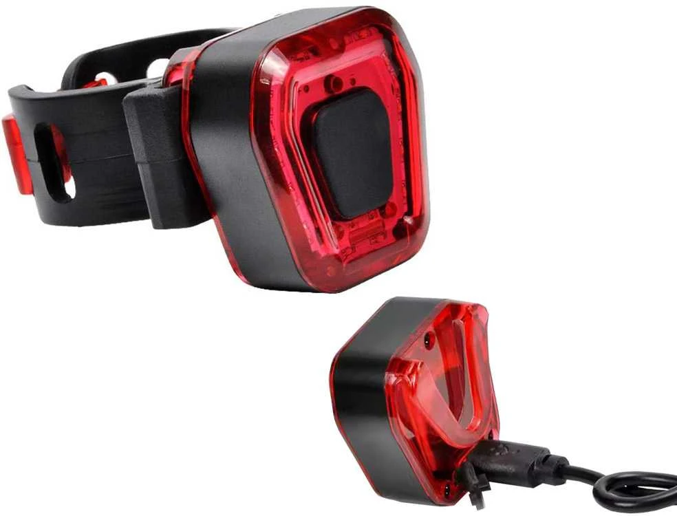 Verk Group Dviračio galinis žibintas 14 LED, juodas, USB įkrovimas