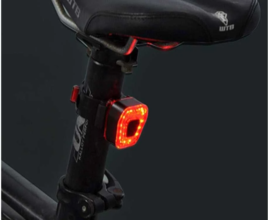 Verk Group Dviračio galinis žibintas 14 LED, juodas, USB įkrovimas