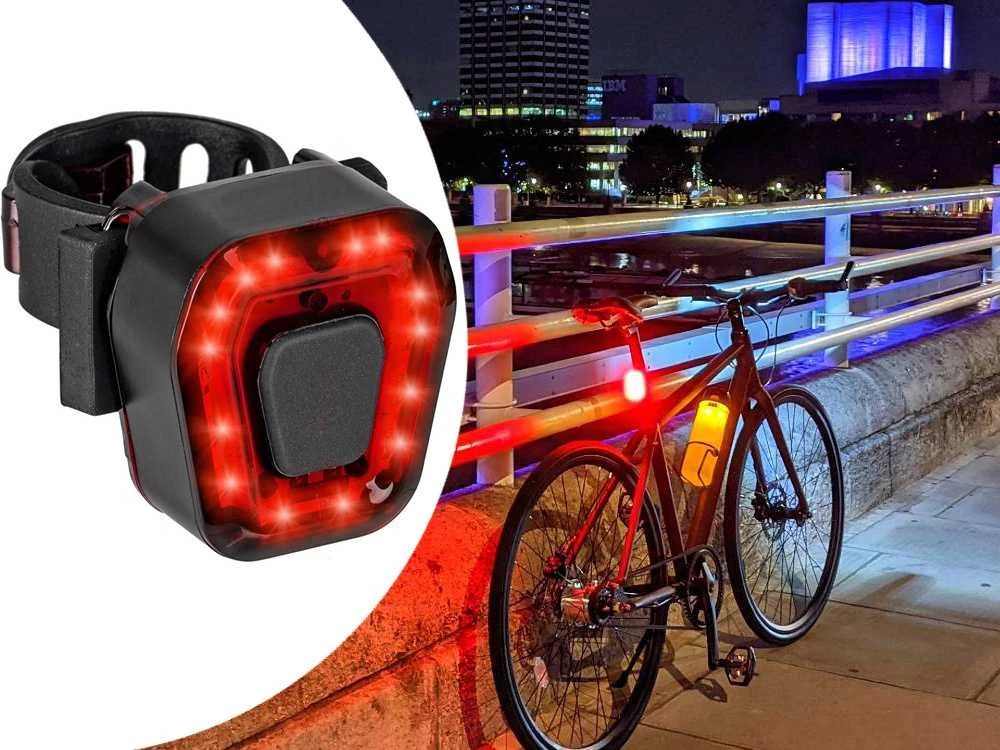 Verk Group Dviračio galinis žibintas 14 LED, juodas, USB įkrovimas