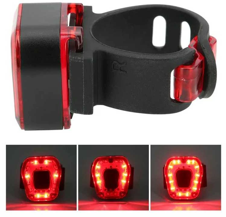 Verk Group Dviračio galinis žibintas 14 LED, juodas, USB įkrovimas