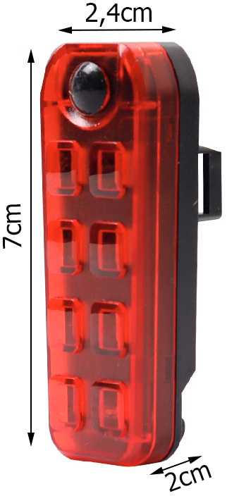 Verk Group Dviračio galinis žibintas LED su USB įkrovimu