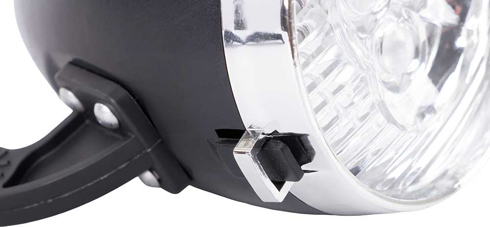 Verk Group Priekinis dviračio žibintas su 3 LED baterijomis, retro stiliaus, chromuotas