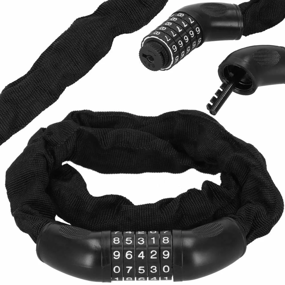 Dviračio spyna Springos BA0028, juoda, 98 cm