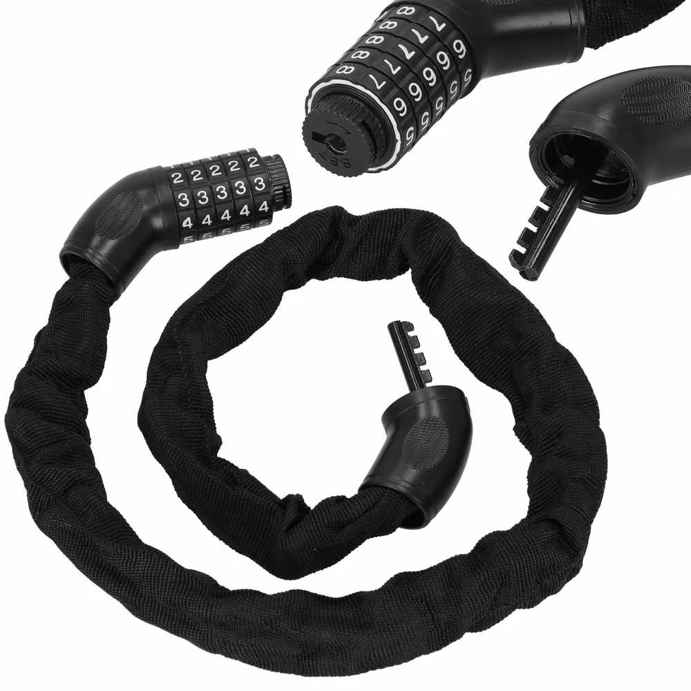 Dviračio spyna Springos BA0028, juoda, 98 cm