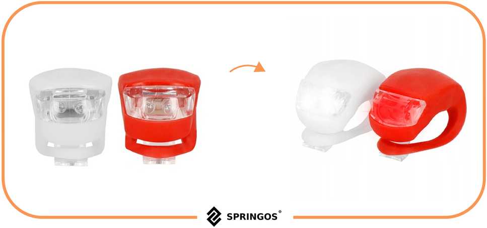 Dviračio žibintas Springos BA0055 silikoninis