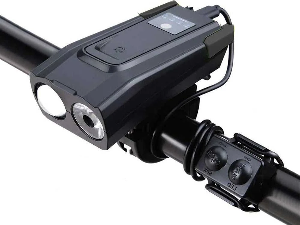 Verk Group Dviračio žibintas su garsiniu signalu 2 viename, LED, 11x5,5x4 cm
