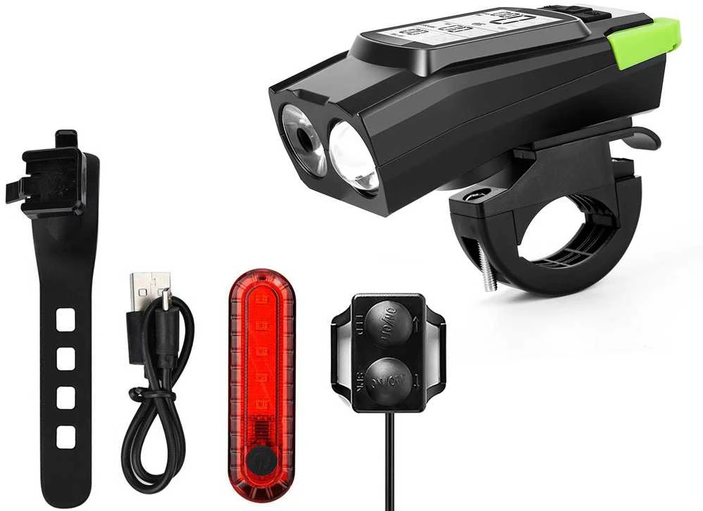 Verk Group Dviračio žibintas su LED, bevielis spidometras, garsus signalas 3in1