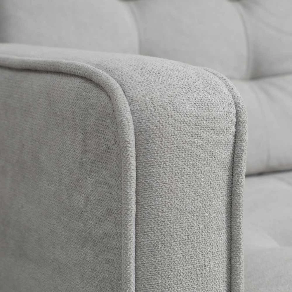 HOMCOM dvivietė sofa, sofa su daiktadėže, medinės kojelės, paminkštinta sofa, dvivietė sofa su aksomo efektu svetainei, miegamajam, 117 x 62 x 78 cm, šviesiai pilka | Aosom