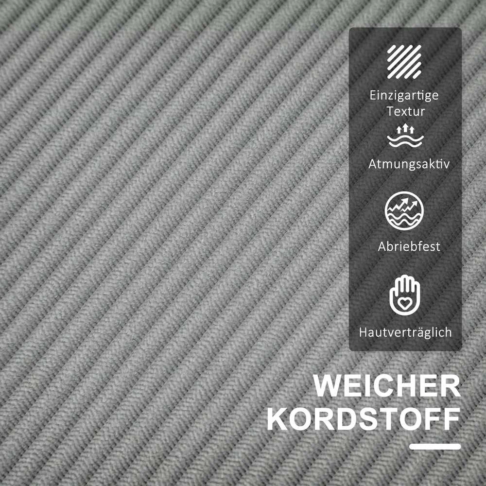 HOMCOM dvivietė sofa, maža sofa su porankiais, daiktadėžė, moderni gobeleninė sofa su velveto išvaizda, medinės kojelės, pagalvėlės, poilsio sofa svetainei, miegamajam, 117 x 63 x 79 cm, šviesiai pilka