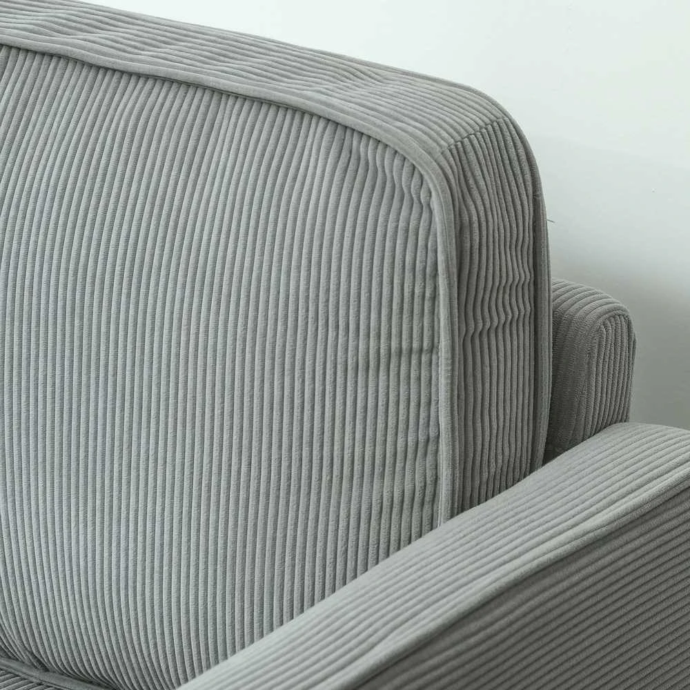HOMCOM dvivietė sofa, maža sofa su porankiais, daiktadėžė, moderni gobeleninė sofa su velveto išvaizda, medinės kojelės, pagalvėlės, poilsio sofa svetainei, miegamajam, 117 x 63 x 79 cm, šviesiai pilka