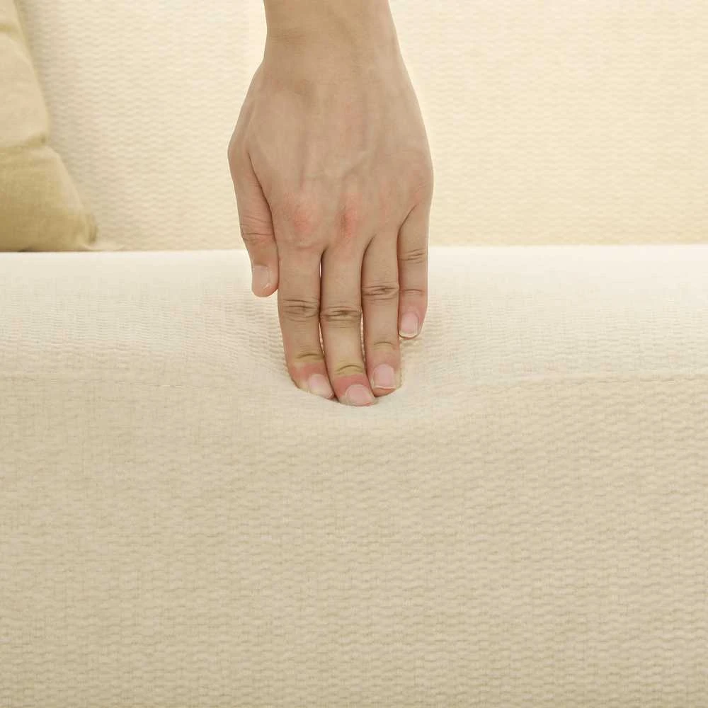 HOMCOM dvivietė sofa, maža sofa su aksomo efektu, medinės kojelės, paminkštinta sofa su porankiais svetainei, miegamajam, 130 x 74 x 79 cm, kreminė balta