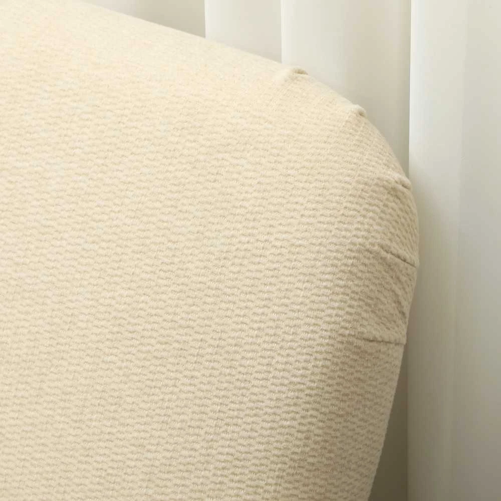 HOMCOM dvivietė sofa, maža sofa su aksomo efektu, medinės kojelės, paminkštinta sofa su porankiais svetainei, miegamajam, 130 x 74 x 79 cm, kreminė balta