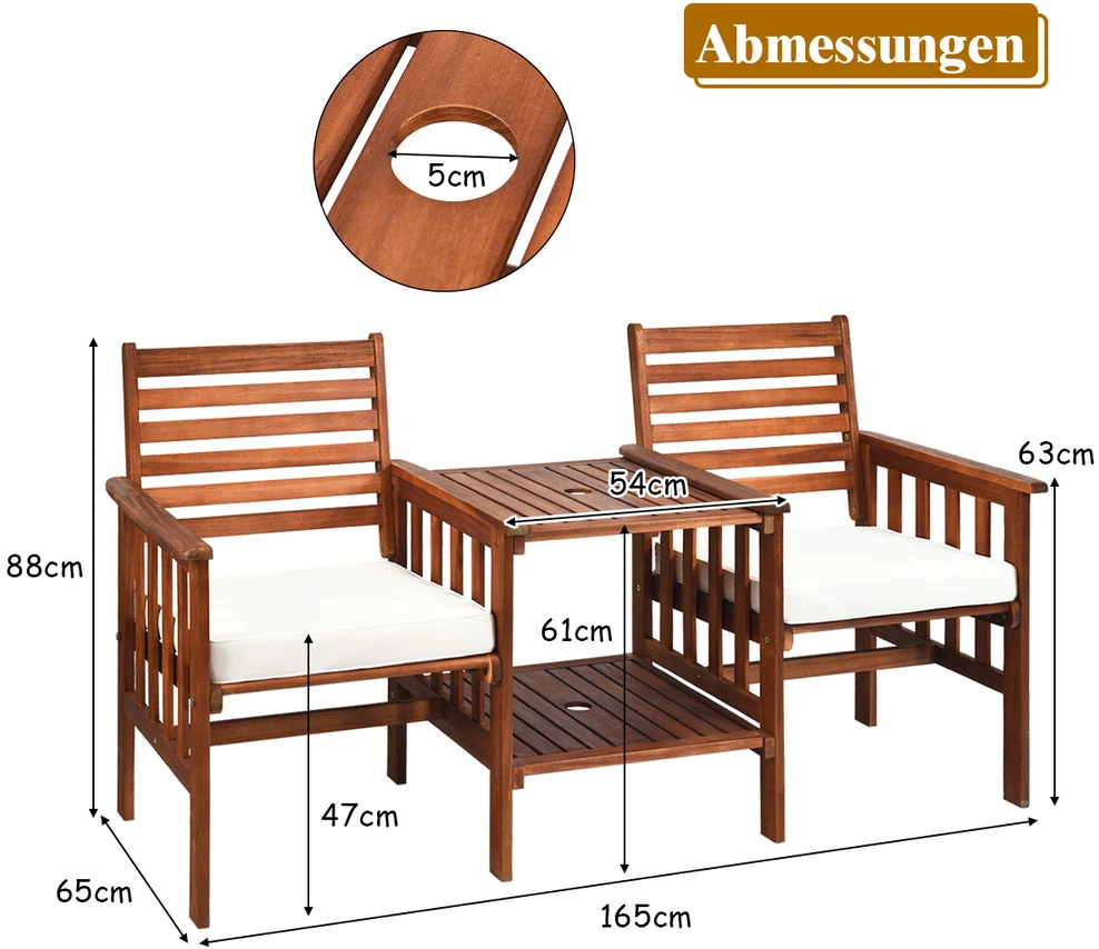 Lauko baldų komplektas Dvivietė sofa ir kavos staliukas 3 vnt.