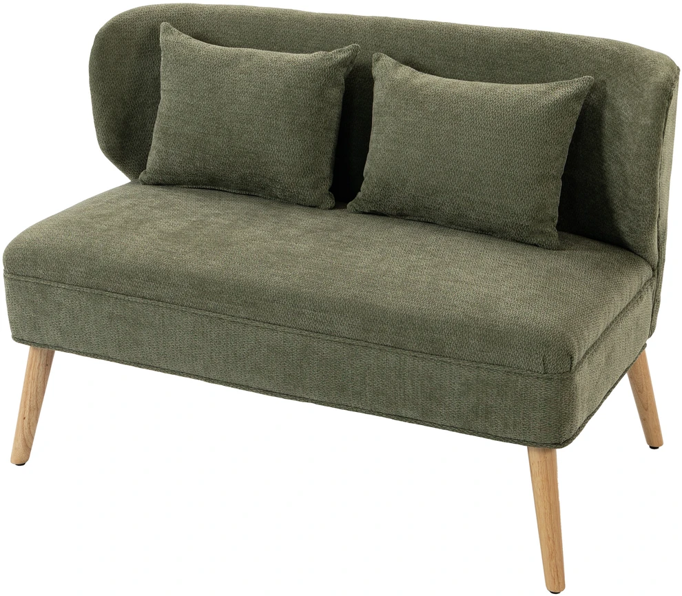 Dvivietė sofa su apmušalu, tamsiai žalia, 117 × 65 × 78,5 cm