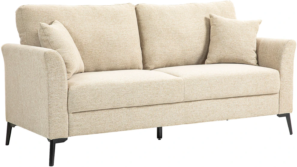HOMCOM 2 vietų sofa, sofa su lino išvaizda, metalinės kojos, minkšta sofa, minkšta dvigulė sofa svetainei, miegamajam, 179 x 80 x 89 cm, smėlio spalvos
