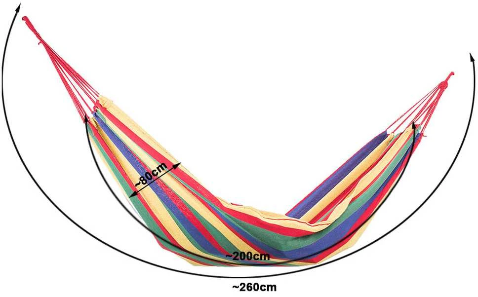 Verk Group Dvivietis hamakas su dėklu, 200 x 150 cm, storas medvilnės audinys