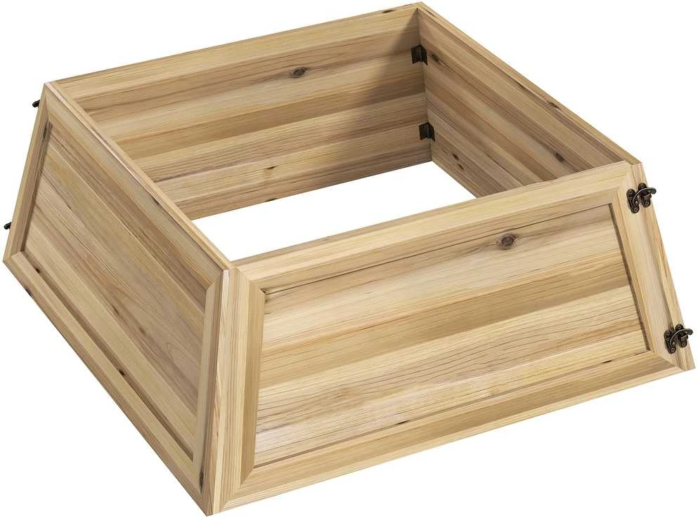 HOMCOM Kalėdų eglutės stovas-gaubtas 65 x 65 cm, eglutės pagrindo apdaila iš natūralios eglės medienos