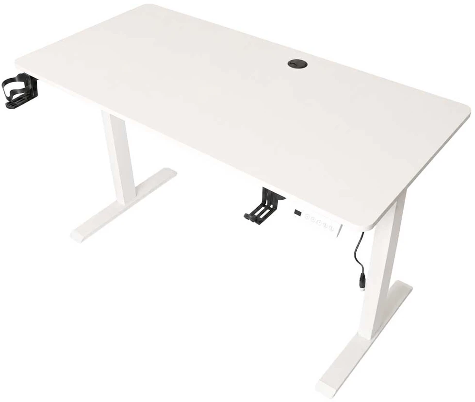 Elektra reguliuojamas stalas su 3 aukščio atmintimis, baltu stalviršiu, 120 x 60 cm