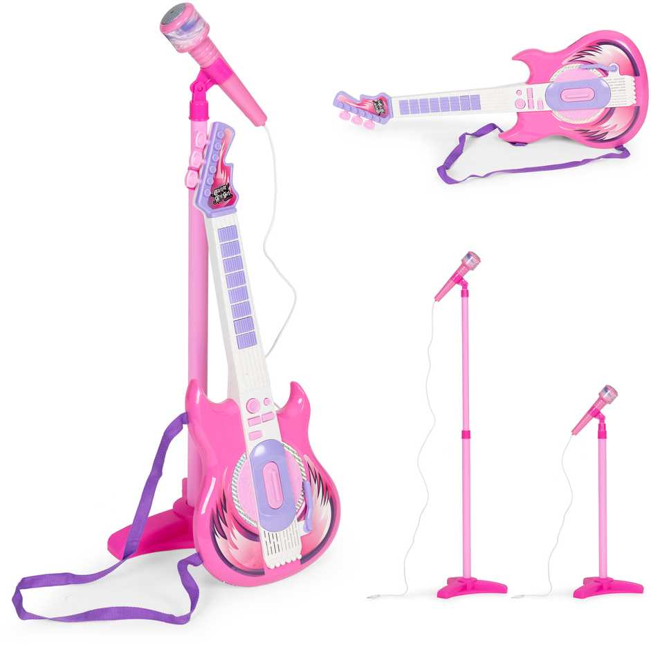 Multistore Elektrinė gitara su mikrofonu ir stovu vaikams