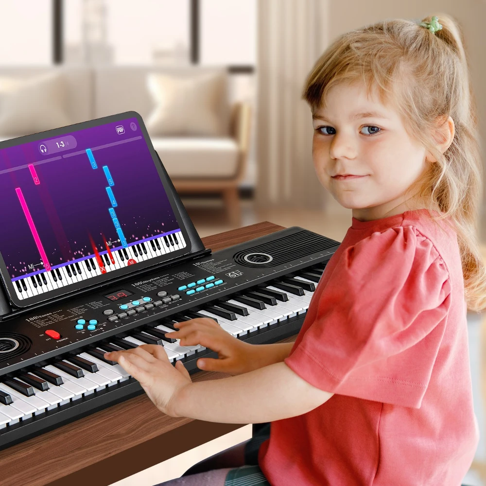 Elektrinė klaviatūra 61 klavišas rožinė