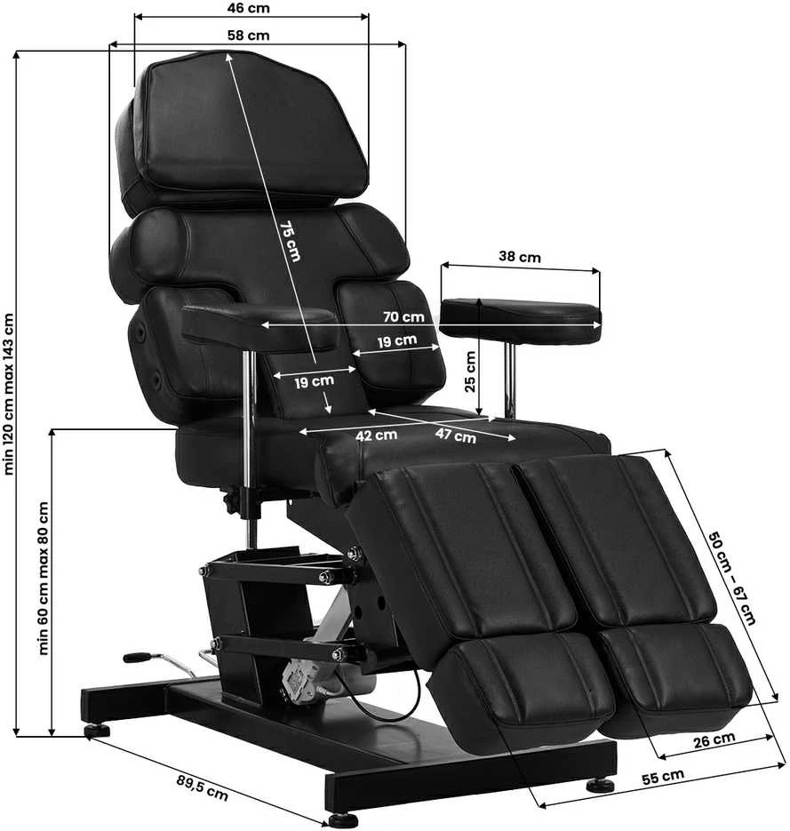 Activeshop Tatuiruočių krėslas Pro Ink 3710 Electric Juodas