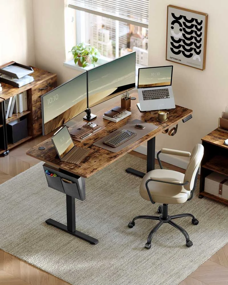 Songmics Reguliuojamo aukščio stalas 70 x 160 x (72-120) cm
