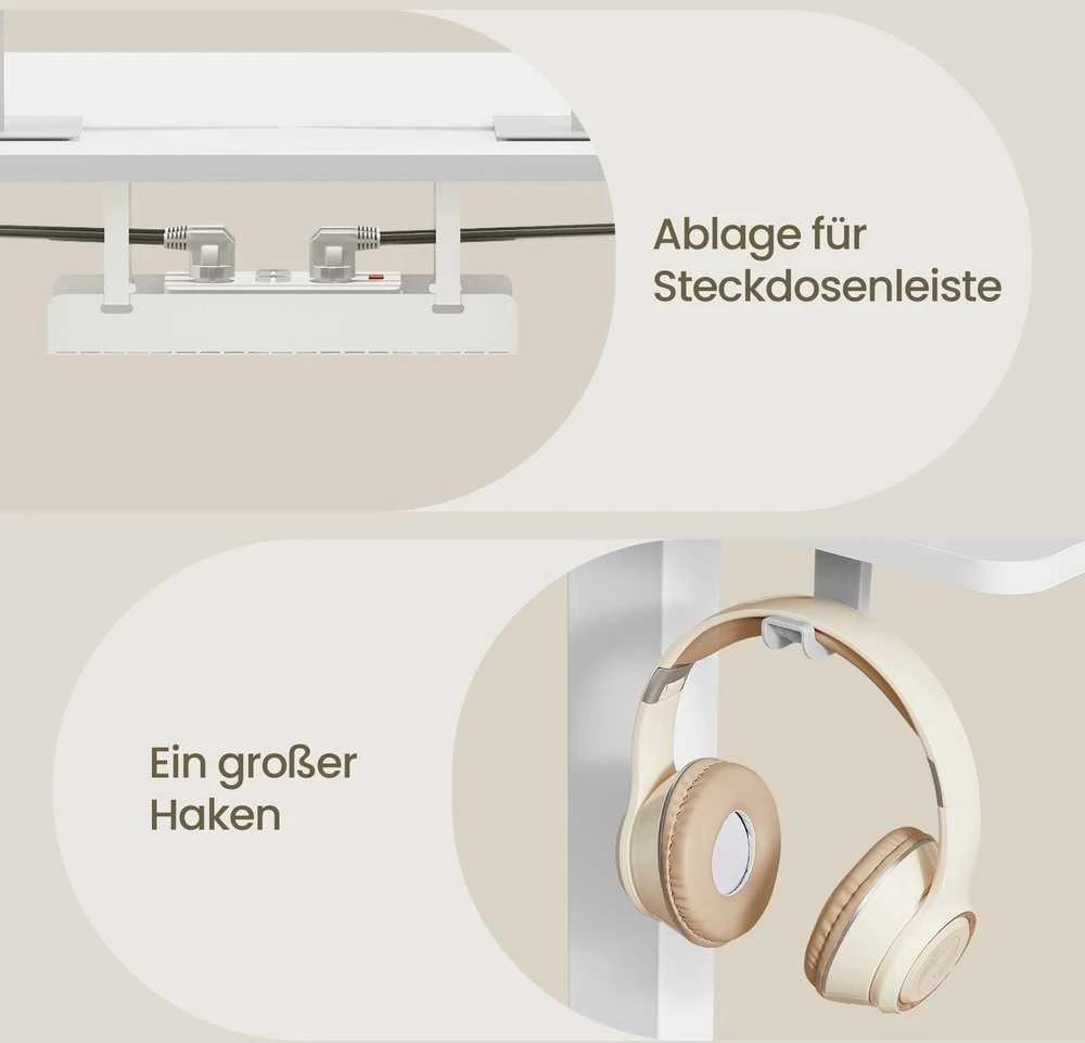 Songmics Reguliuojamo aukščio stalas 140 x 80 x 72-120cm