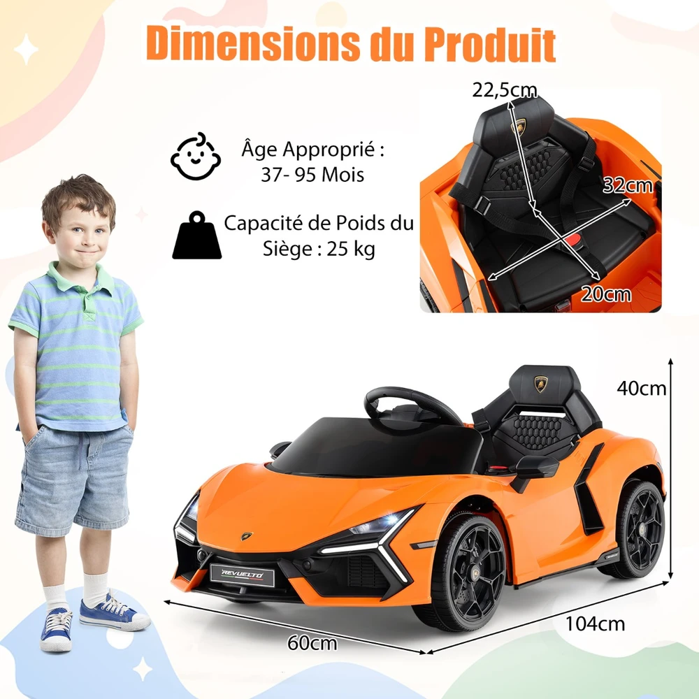 Elektrinis automobilis 12 V oranžinis